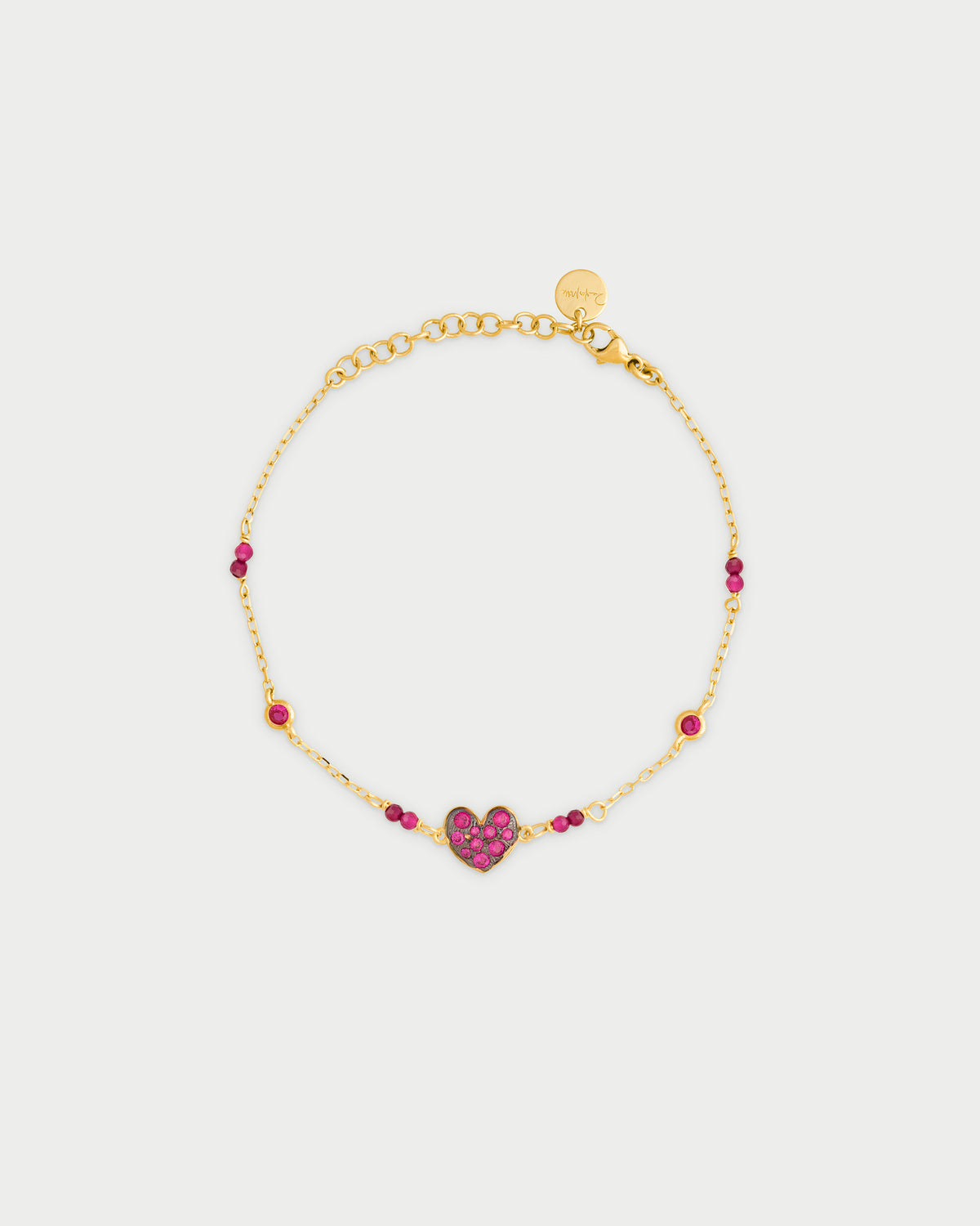 Bracciale catena castoni colorati pavè