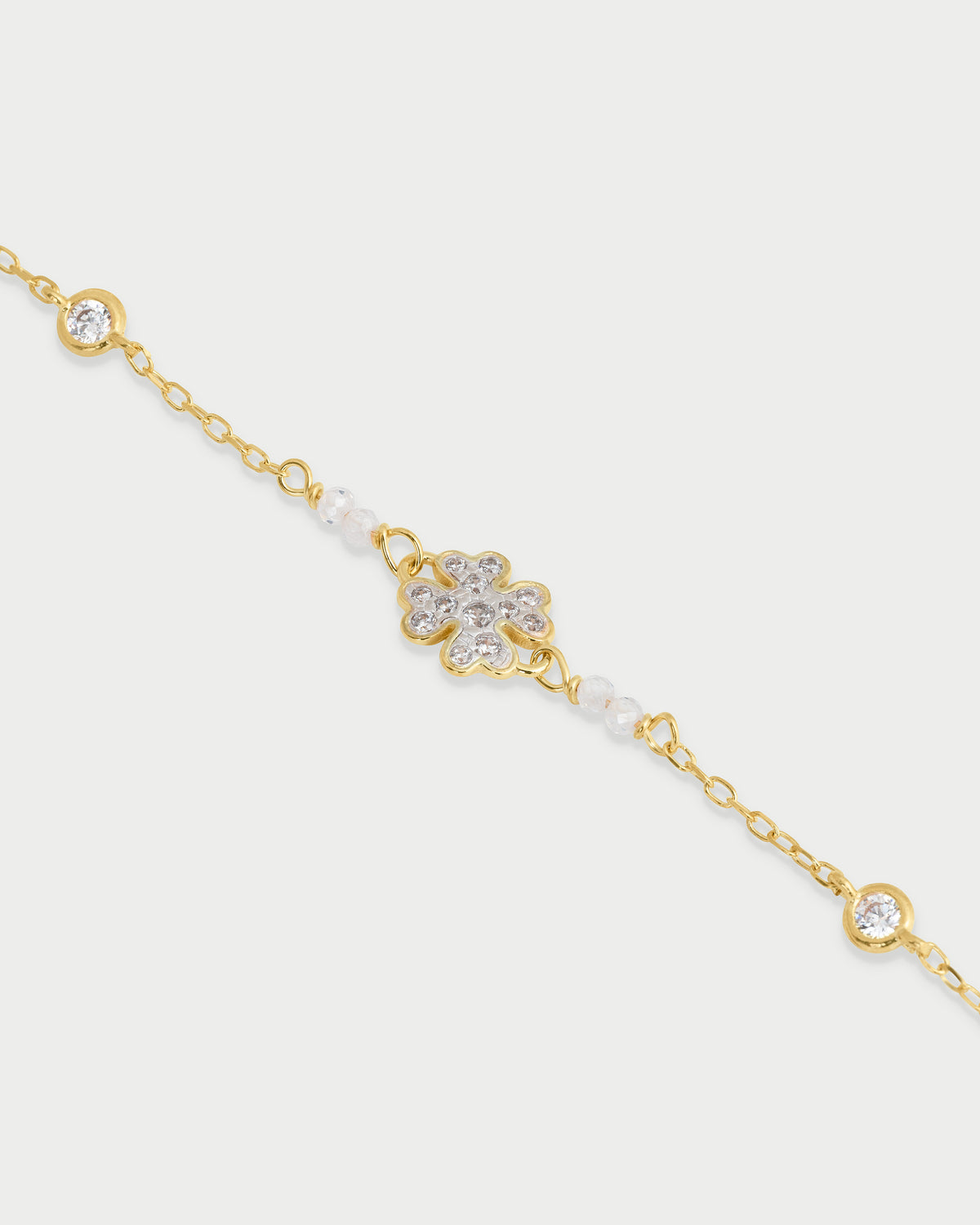 Pulsera con cadena y trebol en pavé - STARDUST TEN