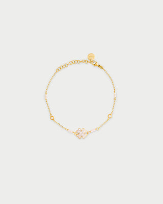 Bracelet with bezels and small pavé four-leaf clover subject - STRADUST TEN