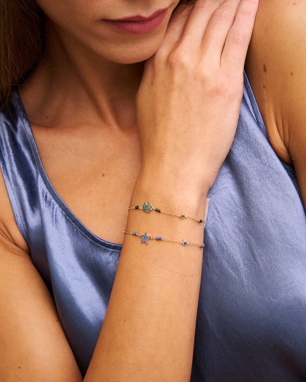 Pulsera de cadena con biseles de pavé de colores - STARDUST TEN