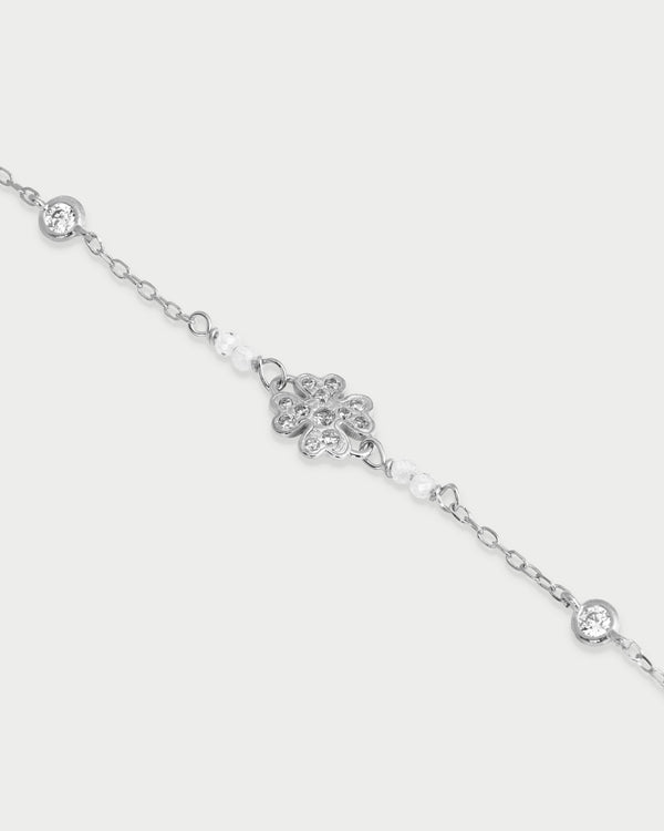 Pulsera con cadena y trebol en pavé - STARDUST TEN