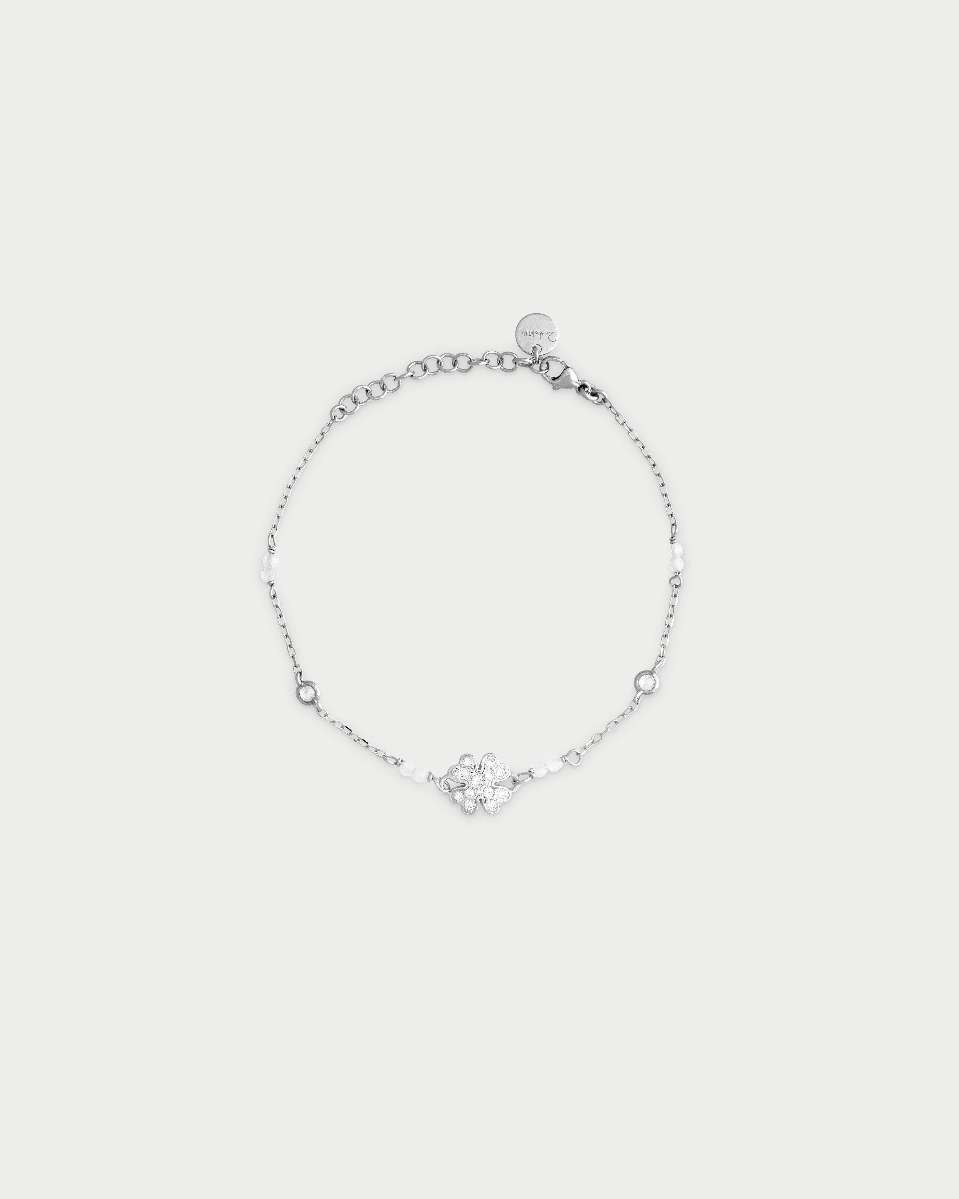 Rue Des Mille Bracciale Donna Argento 925 Con Quadrifoglio Bombato - Made In Italy - Simbolo Portafortuna