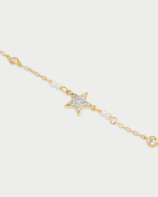 Pulsera con cadena y estrella en pavé - STARDUST TEN