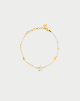 Bracelet with bezels and small pavé star subject - STRADUST TEN