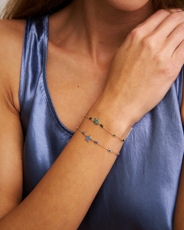 Bracciale catena castoni colorati pavè