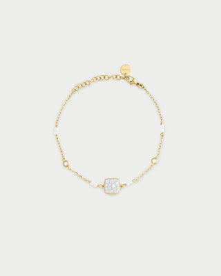 Bracelet with bezels and small pavé square subject - STRADUST TEN