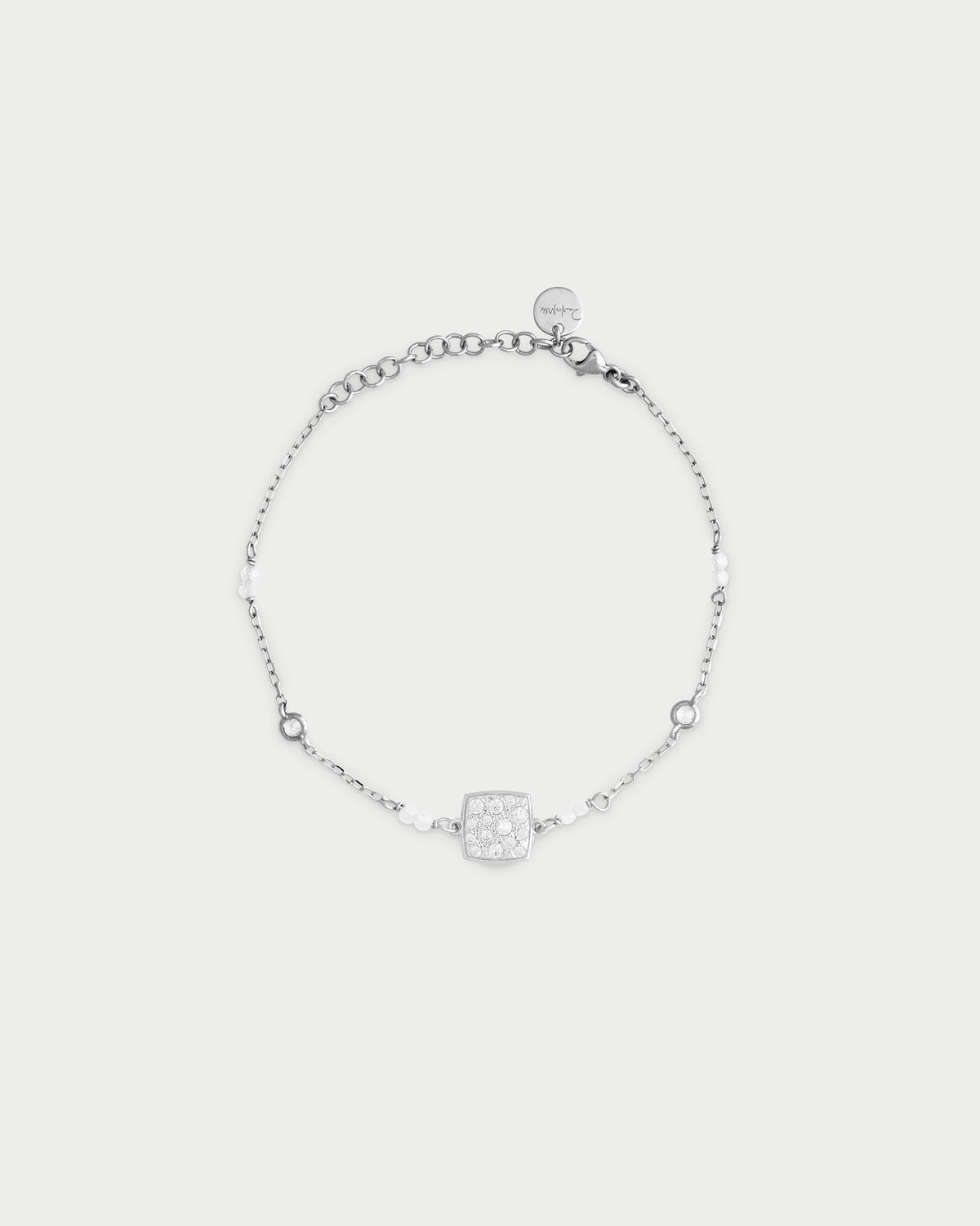 Pulsera con cadena y cuadrado en pavé - STARDUST TEN
