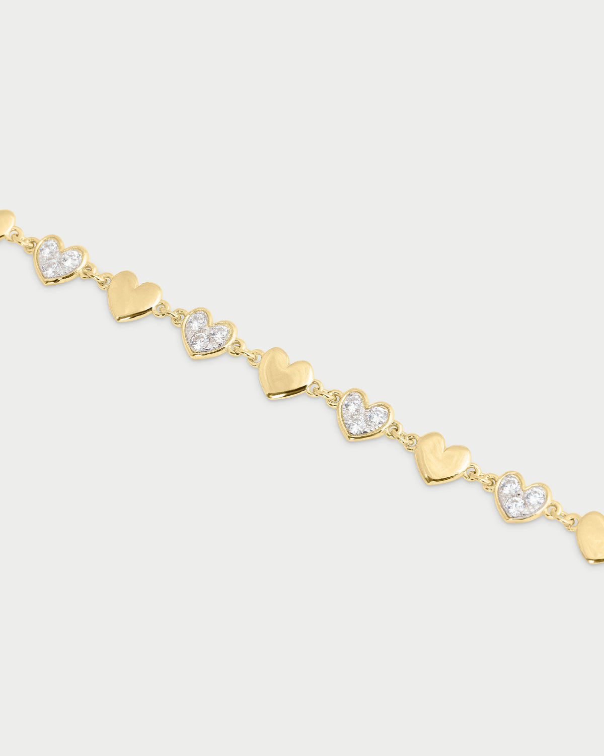 Pulsera con corazon pavé y lisos - STARDUST TEN