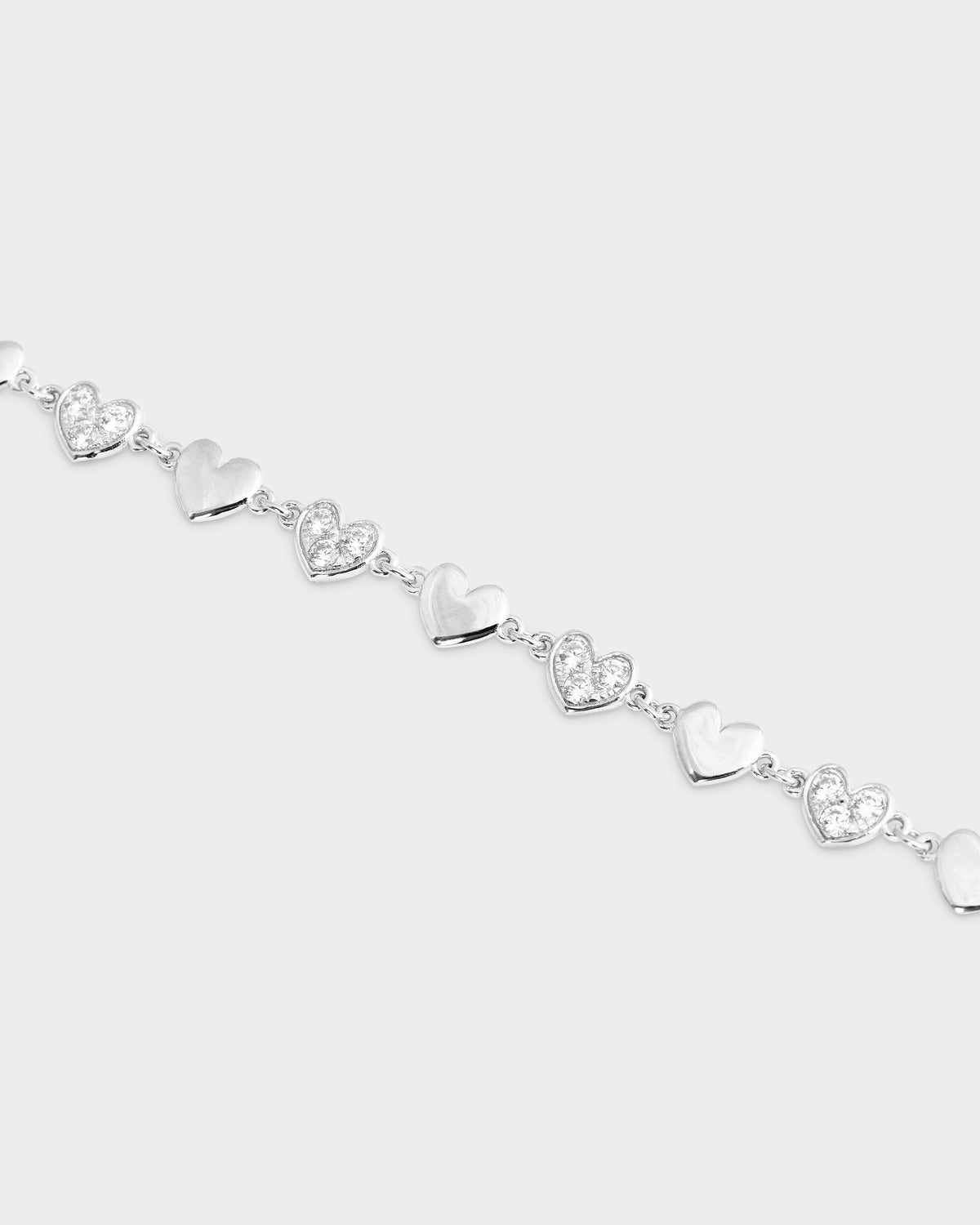 Pulsera con corazon pavé y lisos - STARDUST TEN