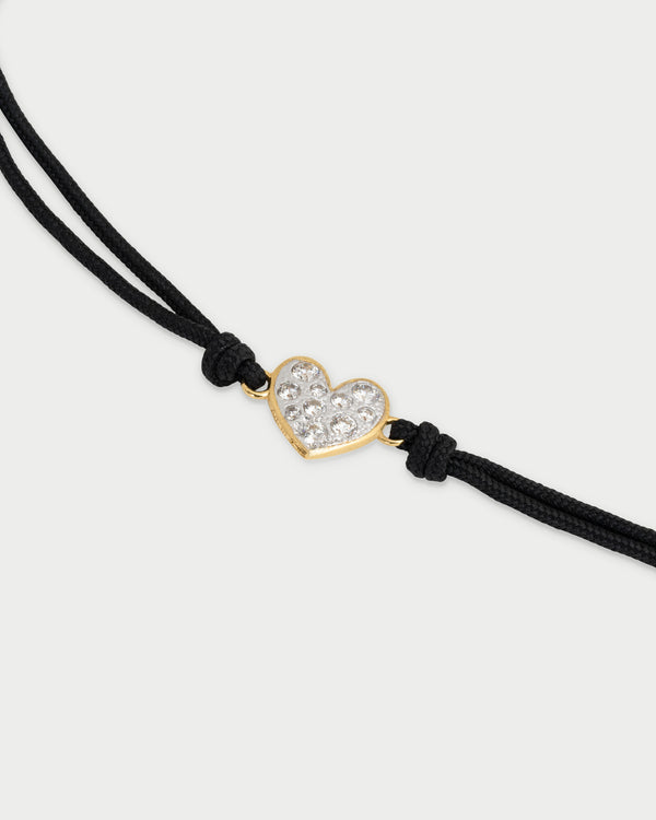 Pulsera con cordón de tela y corazon - STARDUST TEN