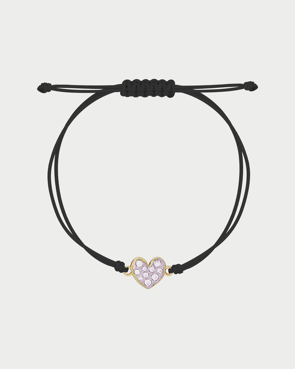 Pulsera con cordón de tela y corazon - STARDUST TEN
