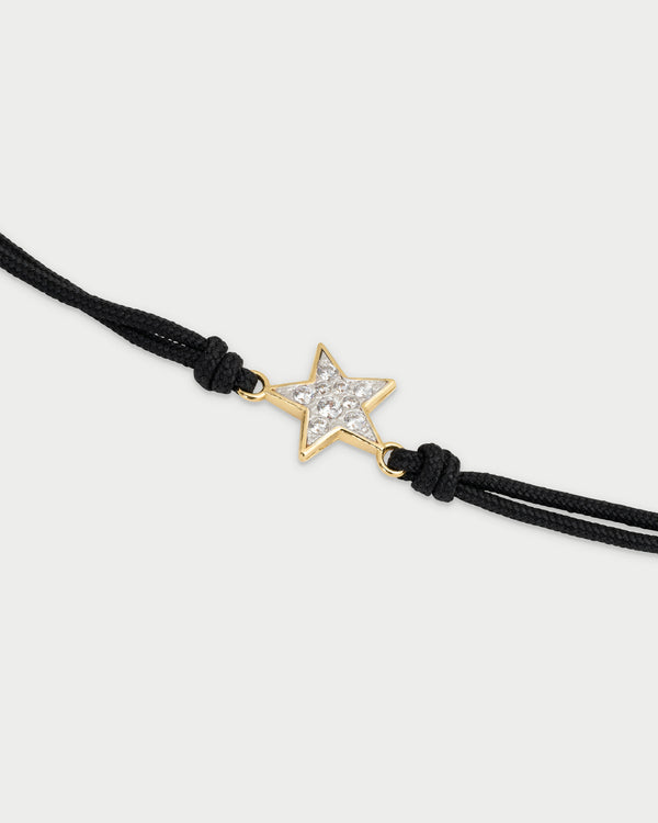 Pulsera con cordón de tela y estrella - STARDUST TEN