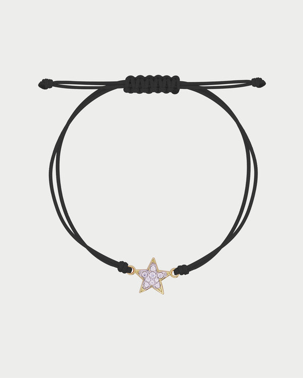 Pulsera con cordón de tela y estrella - STARDUST TEN