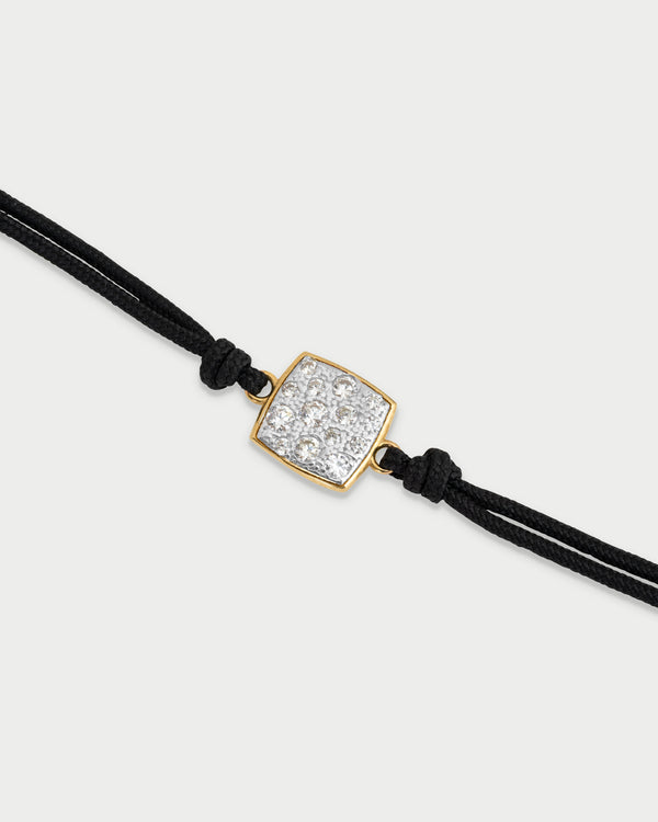 Pulsera con cordón de tela y cuadrado - STARDUST TEN