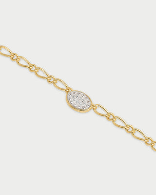 Small pavè oval cheval chain bracelet - SHAPES