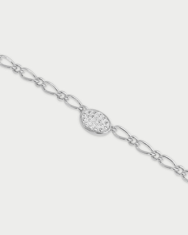 Pulsera pequeña de cadena ovalada con pavé - SHAPES