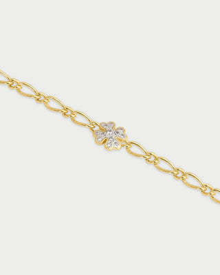 Small pavè four-leaf clover cheval chain bracelet - SHAPES