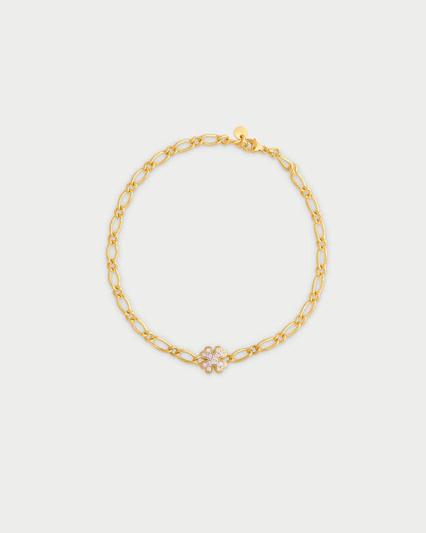 Small pavè four-leaf clover cheval chain bracelet - SHAPES