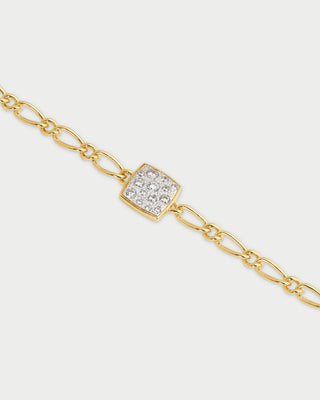 Small pavè square cheval chain bracelet - SHAPES