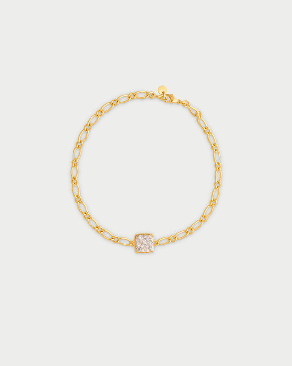 Small pavè square cheval chain bracelet - SHAPES