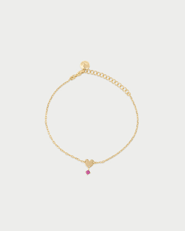 Pulsera mini corazón y punto de luz