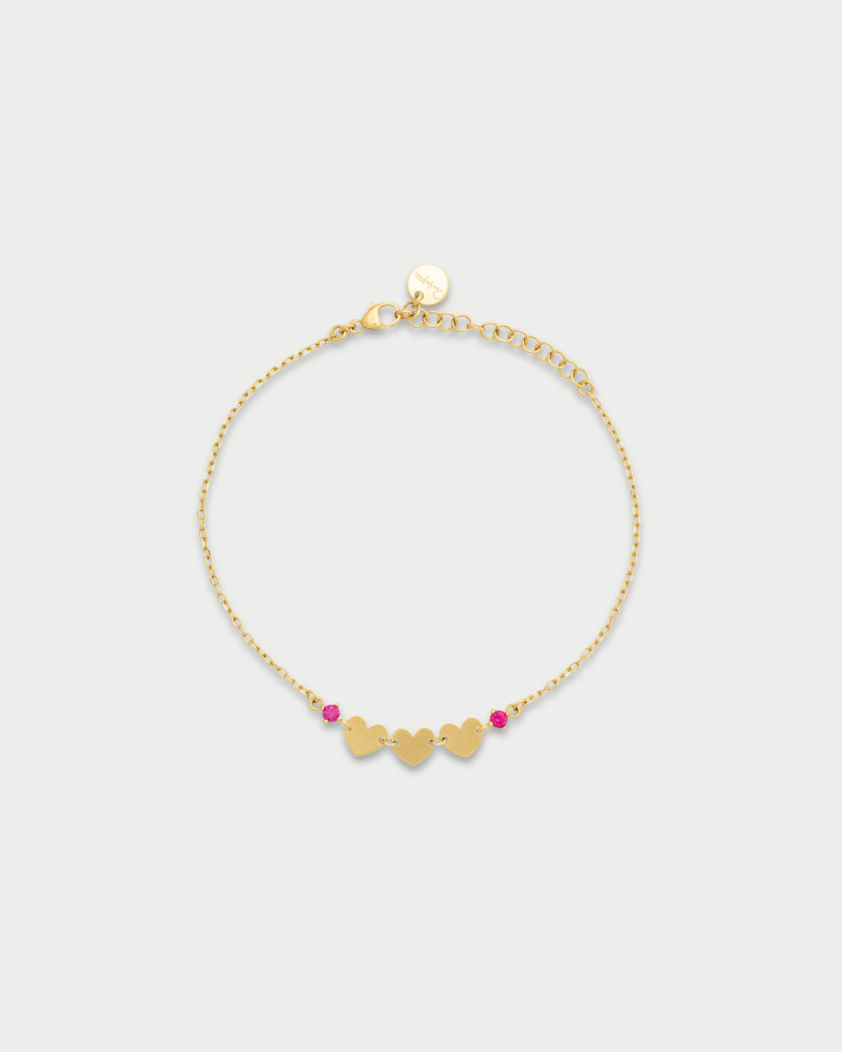 Bracciale 3 cuori e punto luce
