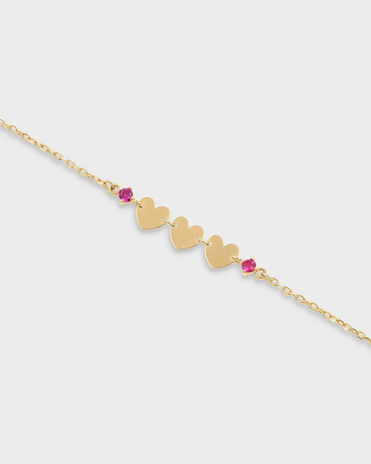Bracciale 3 cuori e punto luce