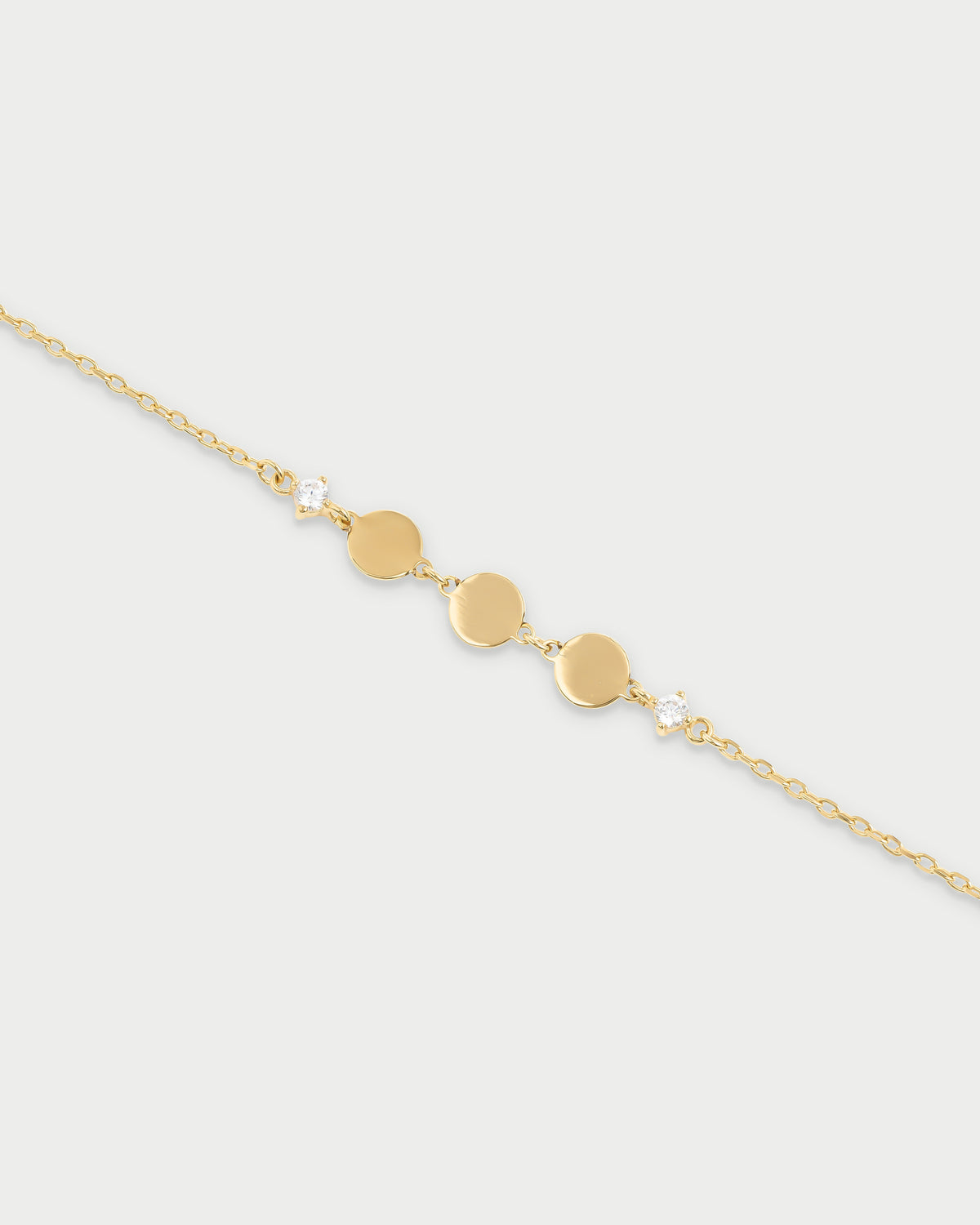 Bracciale 3 dischi e punto luce bianco