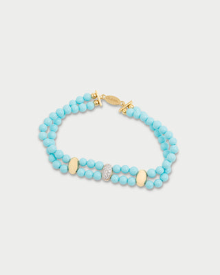 Triple ellipse turquoise elastic bracelet