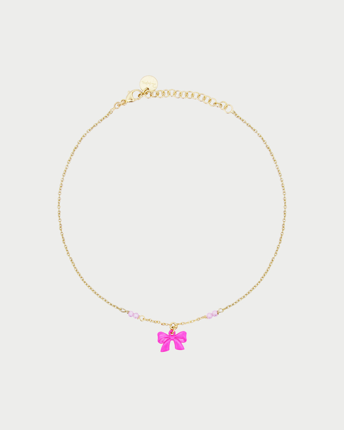 Tobillera con lazo chic y hilo de circonitas  - CANDY BOW