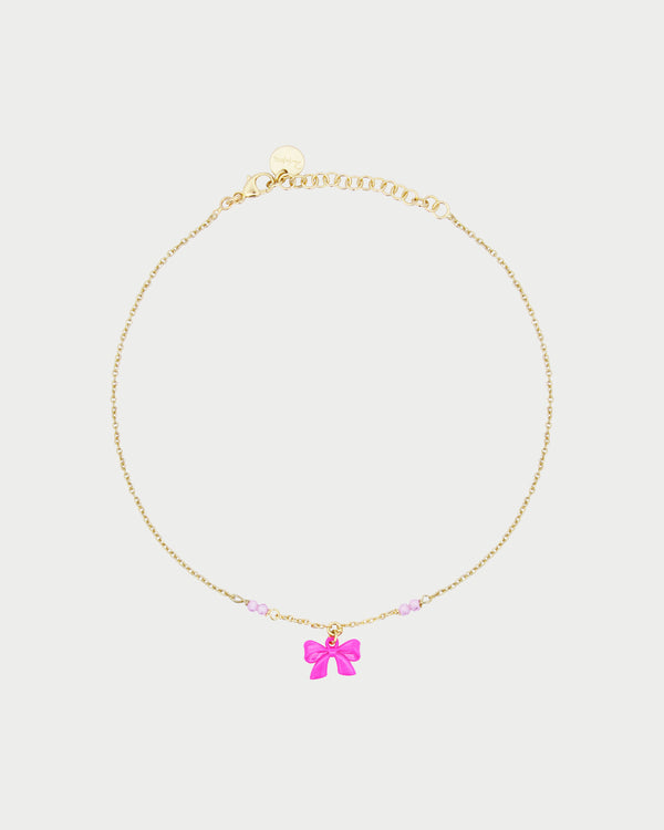 Tobillera con lazo chic y hilo de circonitas  - CANDY BOW