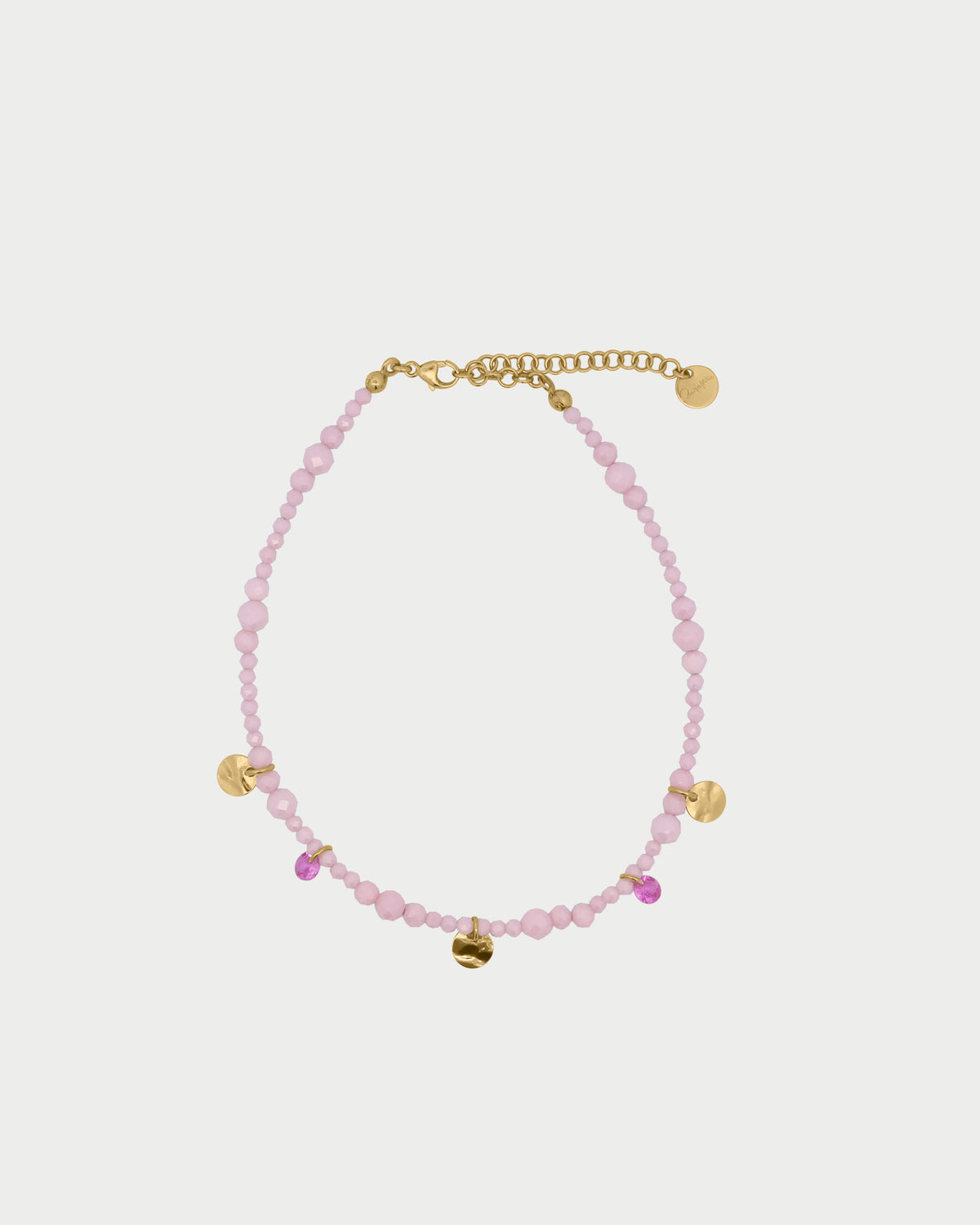 Tobilleras con colgantes de circonita Milky Rosa