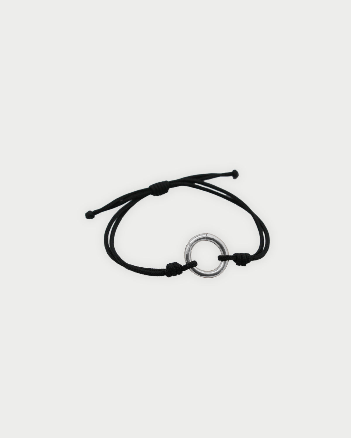 Pulsera cordón Base circular rodio