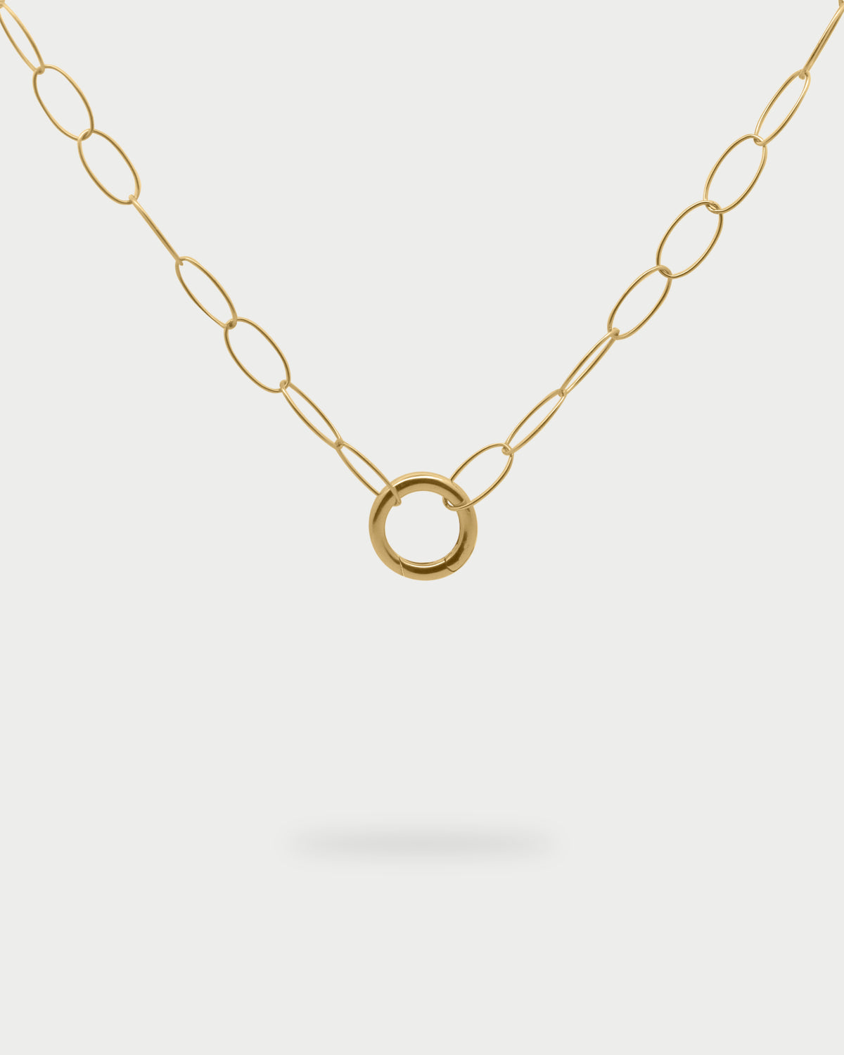 Long Necklace Base Oval Links and Circle Ring