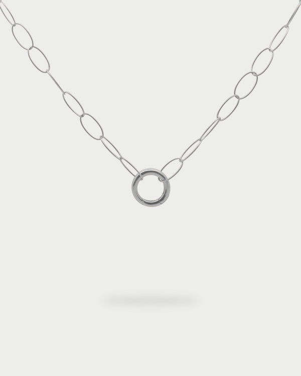 Long Necklace Base Oval Links and Circle Ring