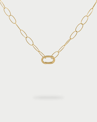 Collar largo con base ovalada y anillo circular