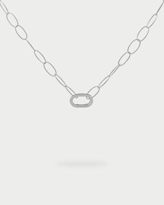 Collar largo con base ovalada y anillo circular