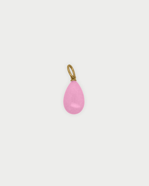 Charm de gota de jade rosa
