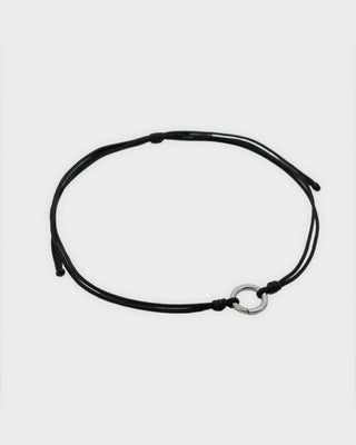 Soft cord choker Circle base rhodium
