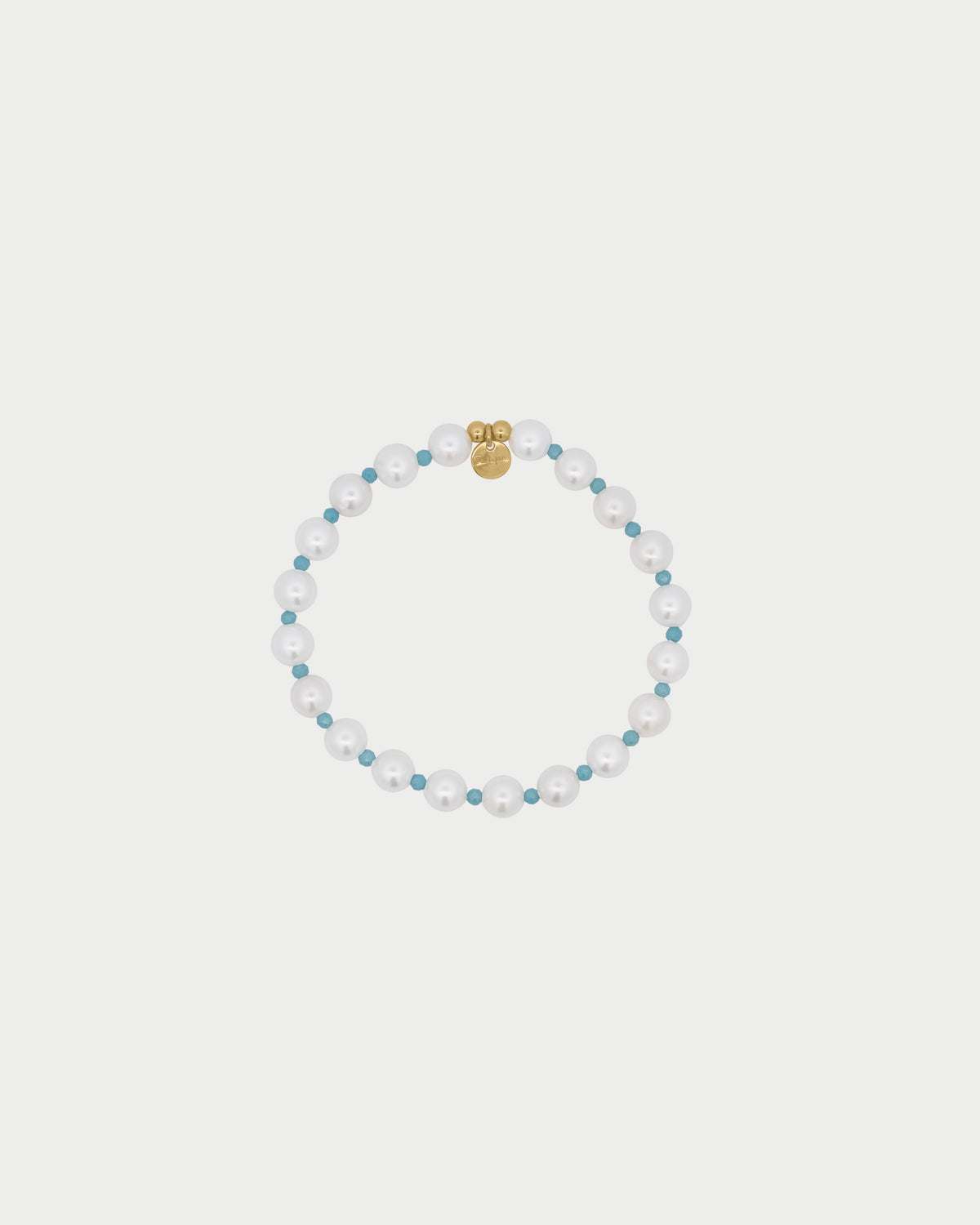 Bracciale Perla e zirconi milky turchesi