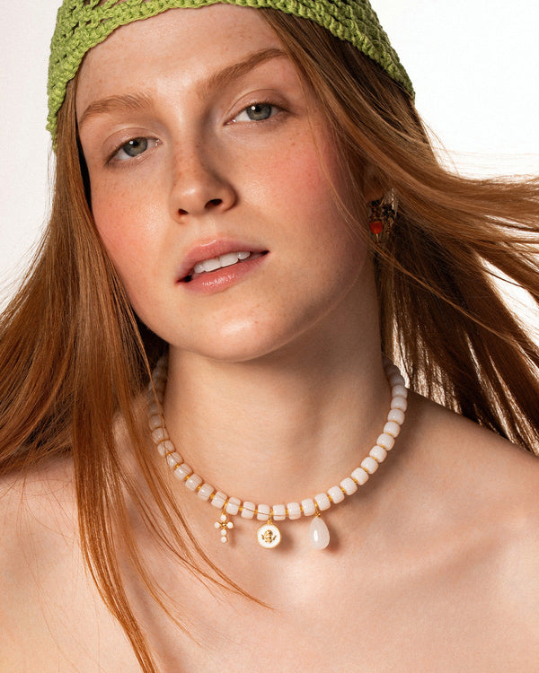 Charm White Angel Medal