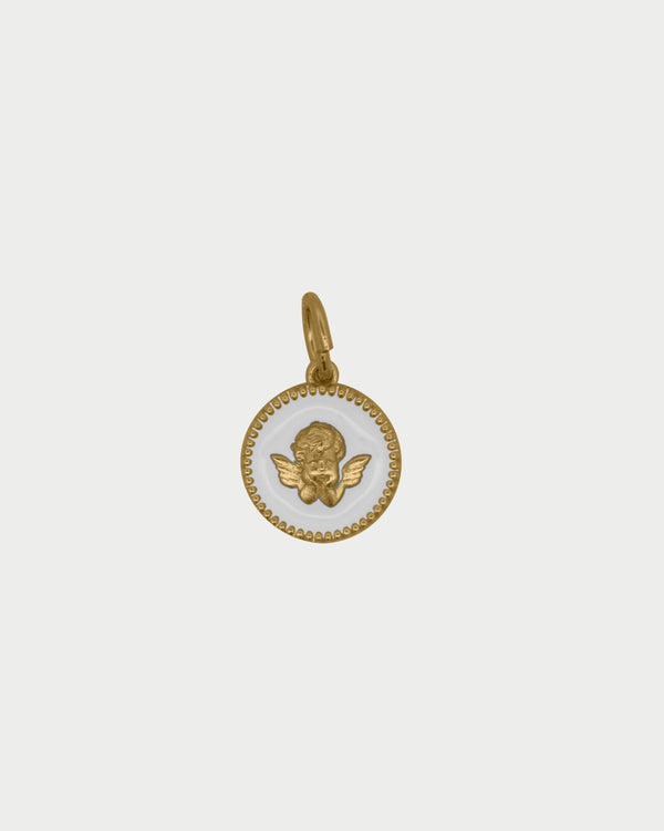 Charm White Angel Medal