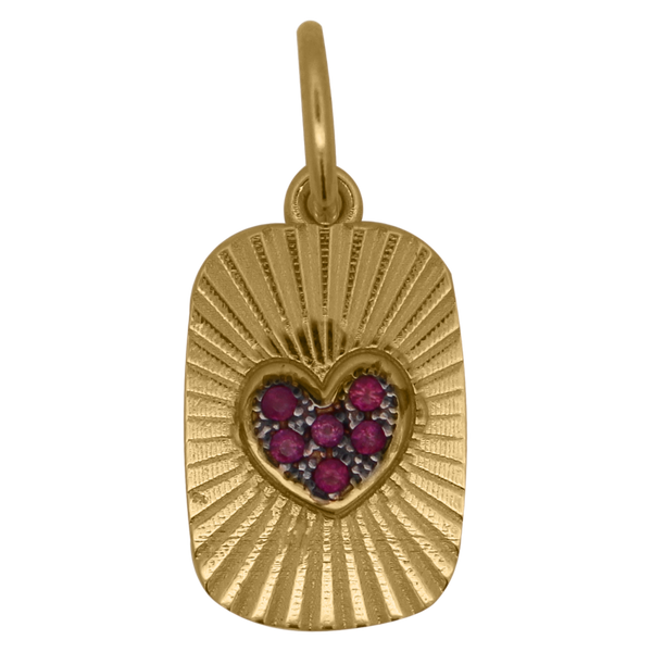 Charm Medalla Borde Corazón