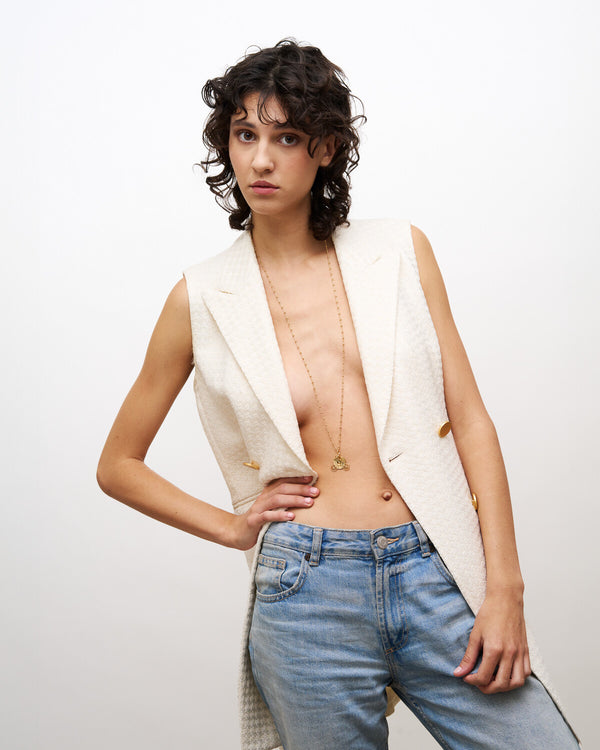 Collana a Pallini con Ciondolo Carrozza