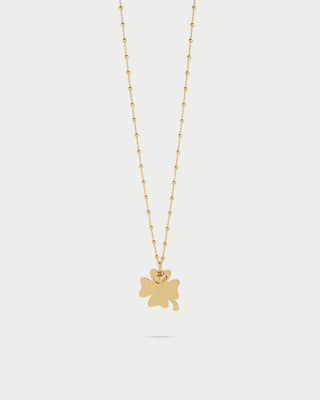 Collar de Cuentas con Colgante Treból de cuatro hojas