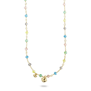 Necklace with bells multicolor crystals - Crystal Rainbow