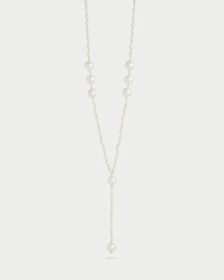 Long necklace neck-tie with pearls - WHITESIDE