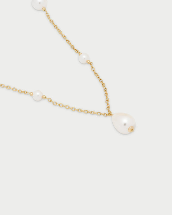Long necklace drop-shaped pearl - WHITESIDE