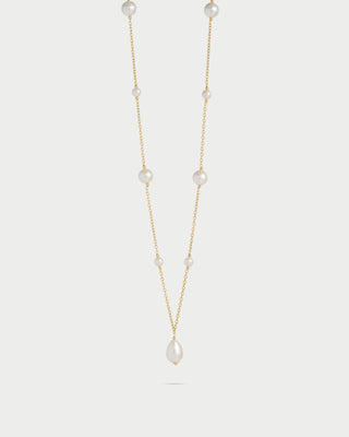 Long necklace drop-shaped pearl - WHITESIDE