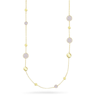 Collana Luxury BIG CIRCLE con cerchi alternati lisci e pavè - STARDUST TEN